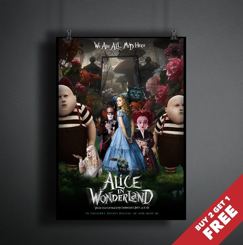 Alice in Wonderland 2010 Movie Poster: A Stunning Visual from Tim Burton's Fantasy World