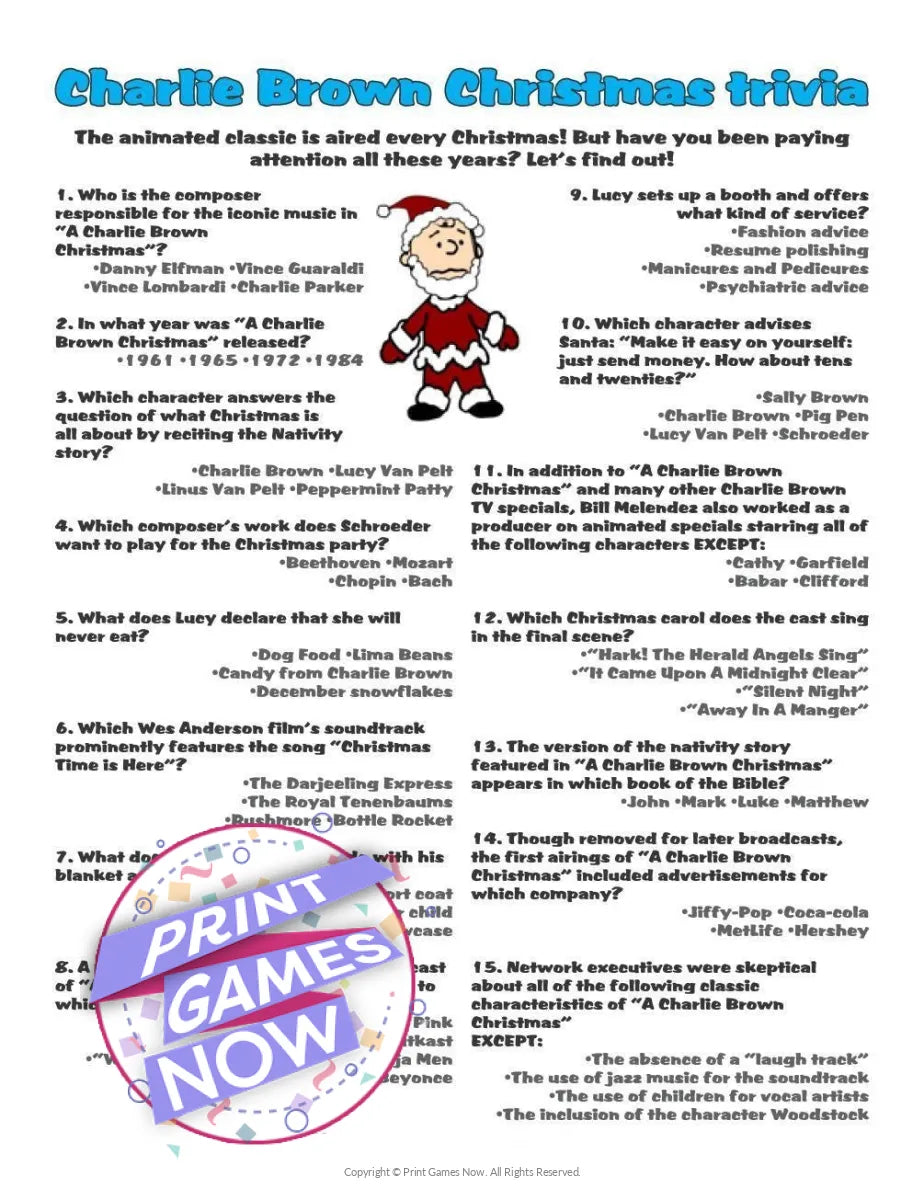 Charlie Brown Christmas Movie Trivia Challenge: See if You Can Remember These Classic Moments(Hints and Answers Included)