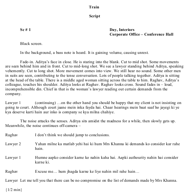 hindi film screenplay examples(learn from the best movies)
