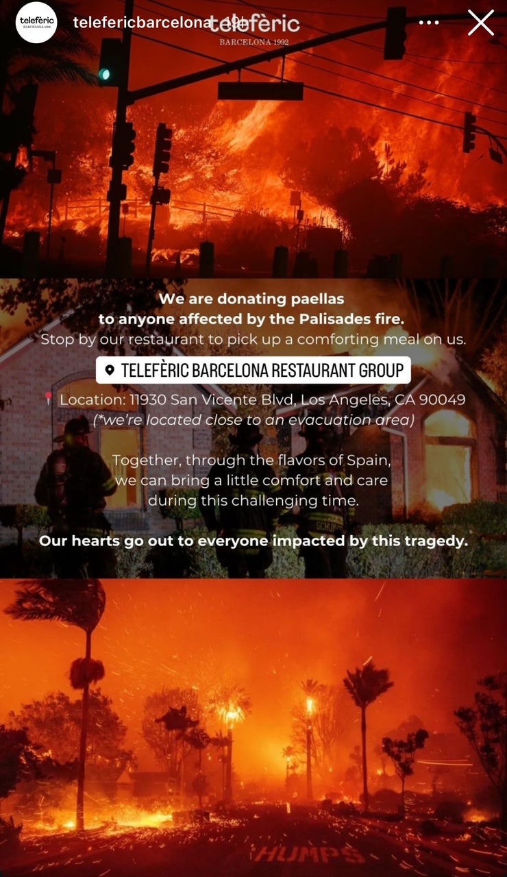 How L.A. Restaurants Are Offering Relief During Wildfires
