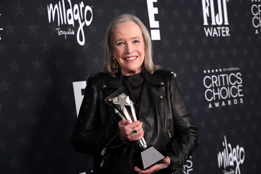 Kathy Bates Gives Her Critics Choice Trophy to 'Matlock' Producer