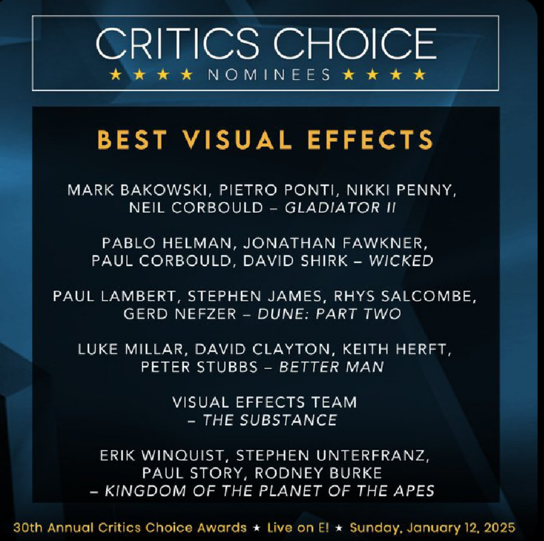 2025 Visual Effects Society Awards Winners List