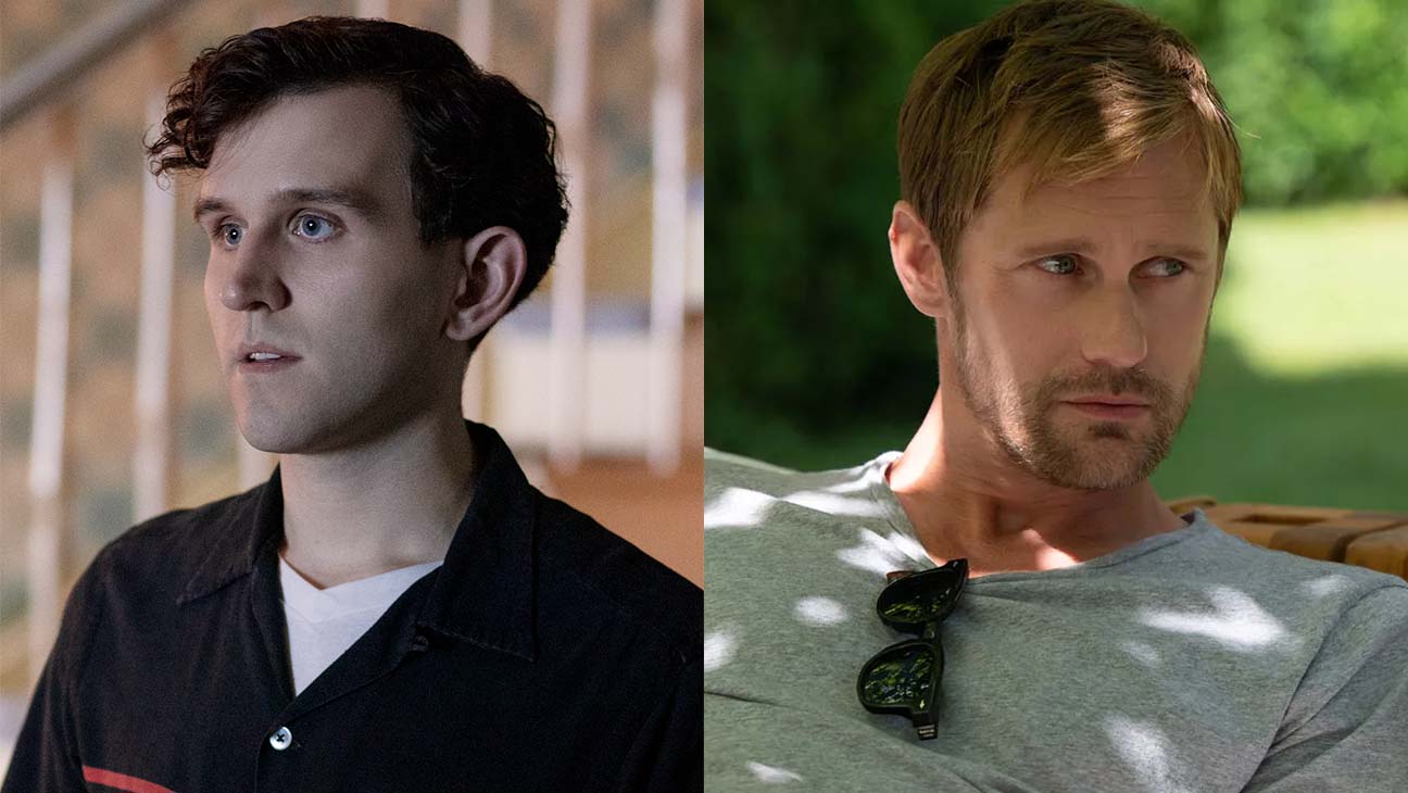 Harry Melling in The Queen’s Gambit and Alexander Skarsgard in Succession