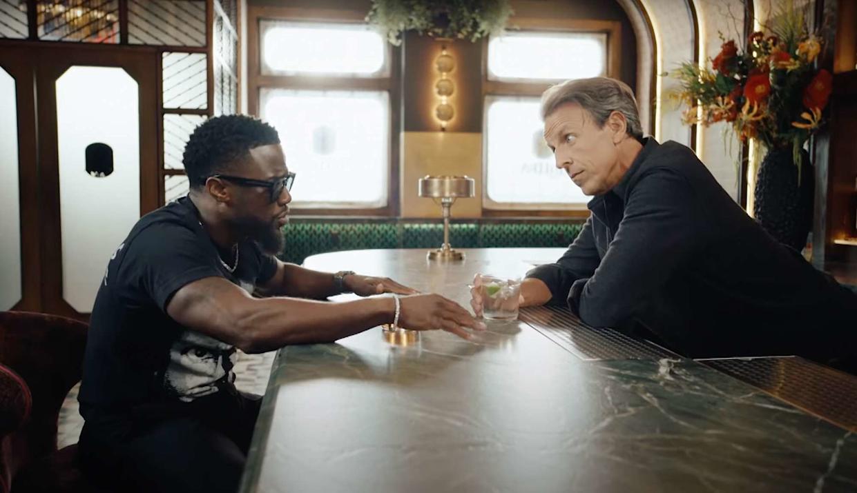 Why Kevin Hart Says He 'Almost Died' Day Drinking With Seth Meyers