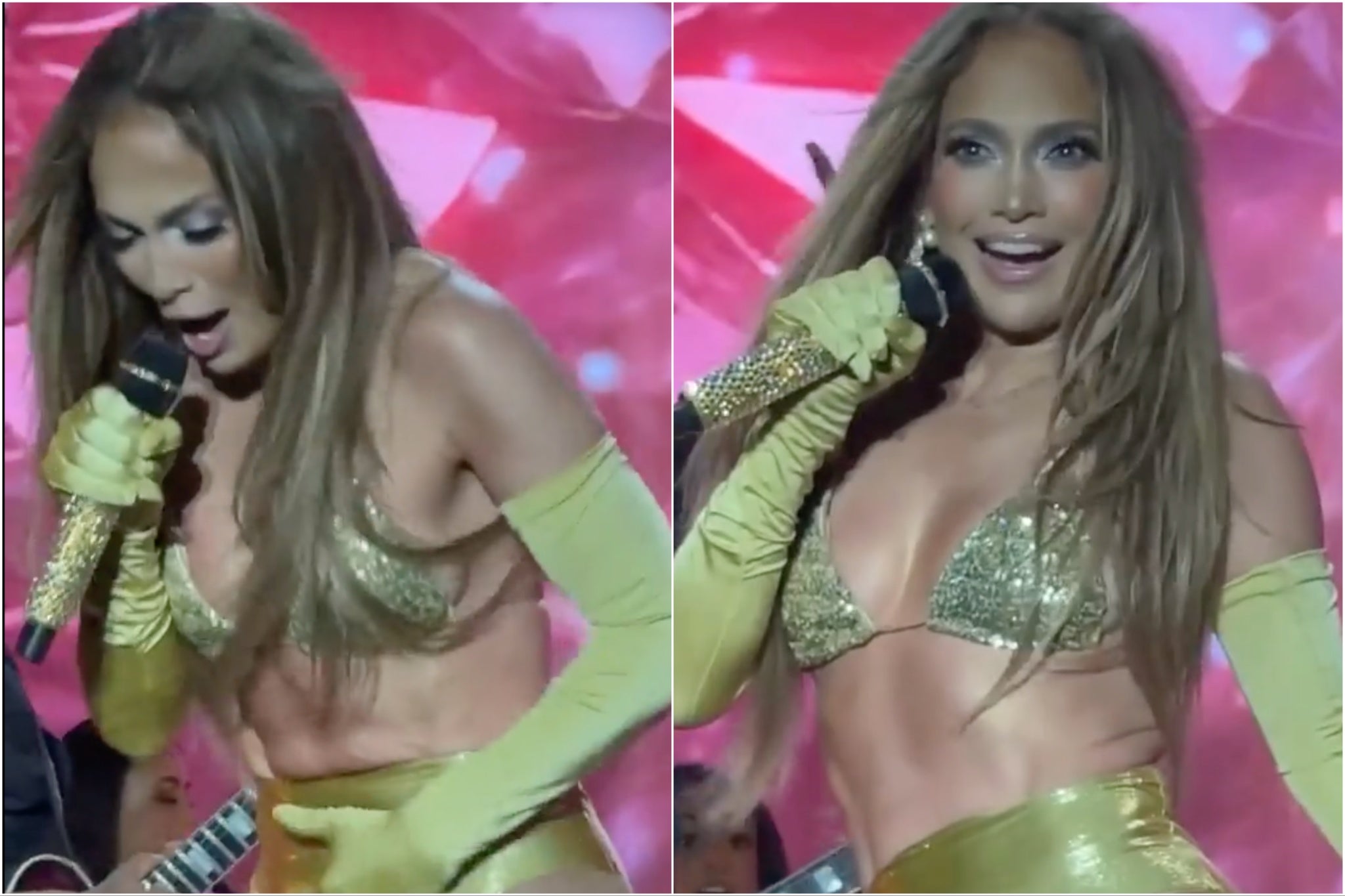 Jennifer Lopez Laughs Off Wardrobe Malfunction During Concert on Tour